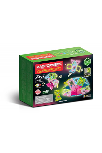 Magformers Blocuri magnetice strДѓlucitoare pentru artizanat, 20 de bucДѓИ›i