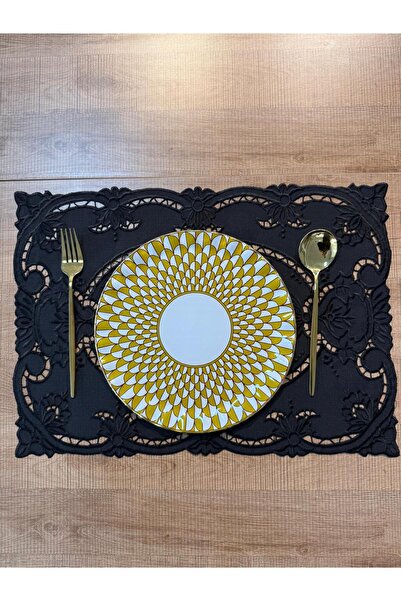 ZERNURA ÇEYİZ Siyah Dantel Amerikan Servis Supla