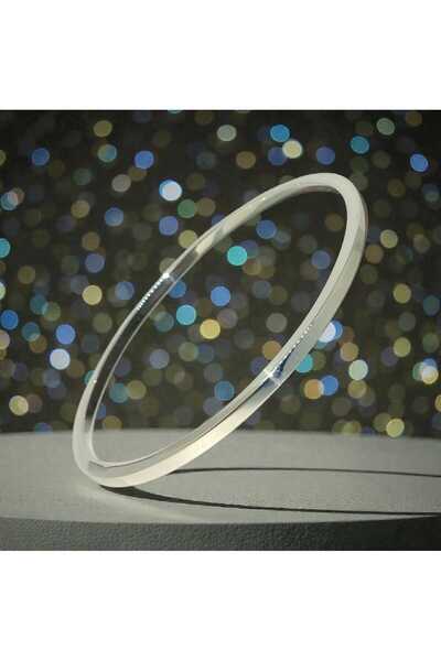 LUNEL Silver 925 Ayar Gümüş Düz Ajda Bilezik – 3 mm Ince Klasik Tasarım – Gün...