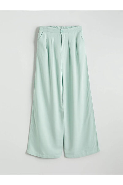 LC Waikiki Lcw Kids Brown Pleated Girls' Trousers with Elastic Waist