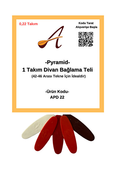 0,22-Divan Bağlama Pramid Takım Tel-5 A.Tezene Hediye