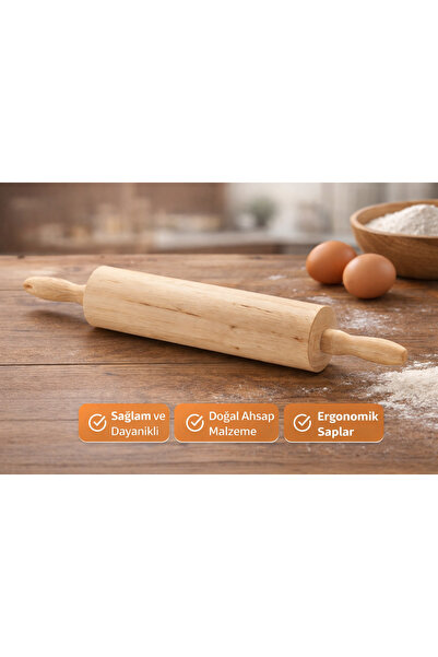 IKEA MAGASIN Huş Merdane – Doğal Ahşap Hamur Açma Merdanesi 43 cm