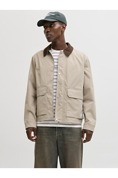 Jack & Jones Men's Beige Jorcatskılls Barn Jacket Sn Jacket 12291660-Crockery