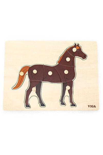 Viga Children's wooden puzzle Montessori Horse