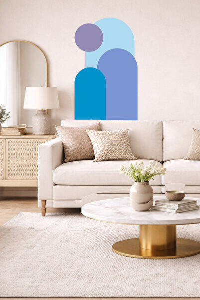 Sim Tasarım Boemski set zidnih naljepnica sa ovalnim i kružnim figurama, 3 dela