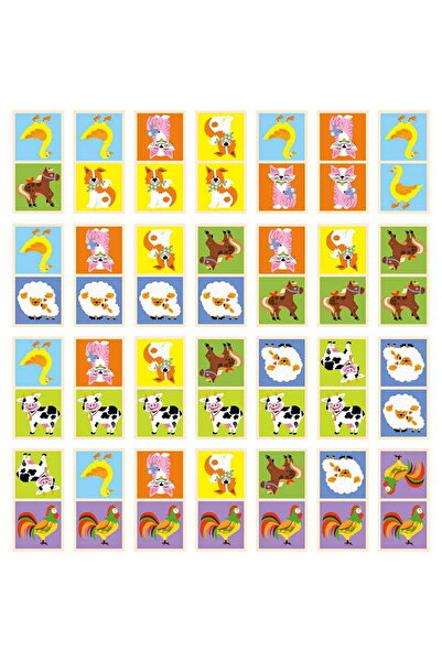 Viga Wooden dominoes for children Farm