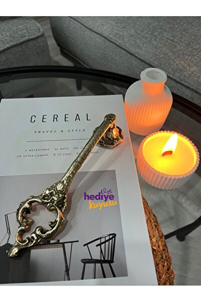 hediye PİRİNÇ DÖKÜM KLASİK SABİT BAŞLI DÜZ MUM SÖNDÜRME EV DEKORASYONU MUMLUK...