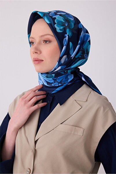 Belli Μεταξωτό μαντήλι τουίλ - 4330-80 Ναυτικό μπλε