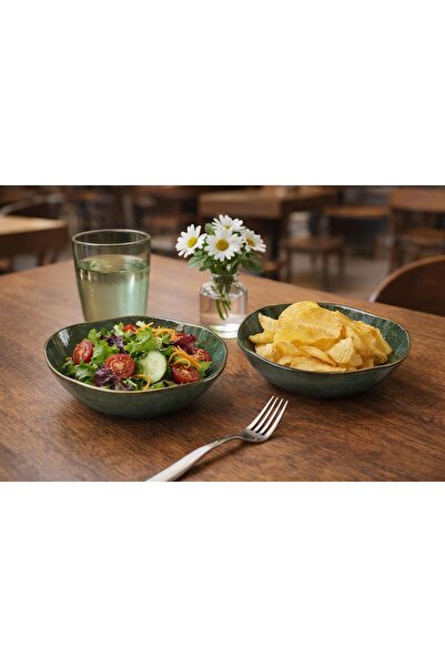 Keramika Organic Emerald 20 cm Salad Bowl Green 2 Pieces