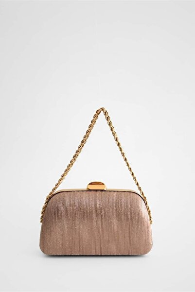 Yuka Atelier Elora Gold Chain Hand and Cross-Use Women's Evening Dress Bag