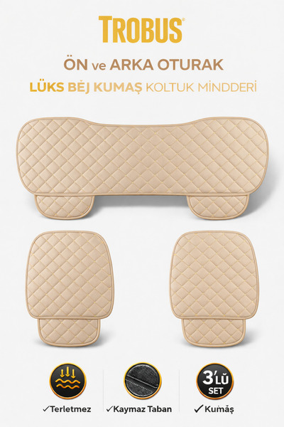 TROBUS 3 قطع من مقاعد السيارة العالمية متعددة الاستخدامات Min جلد مبطّن مانع ...