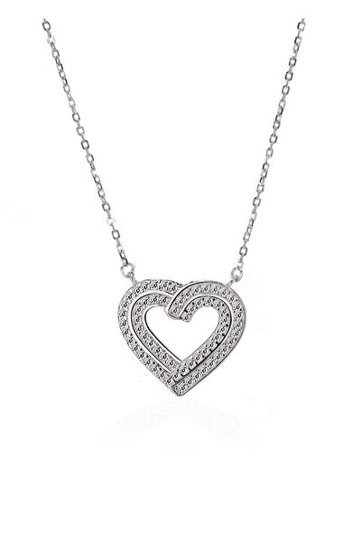 SPARKLES Crystal Heart Necklace Silver 925