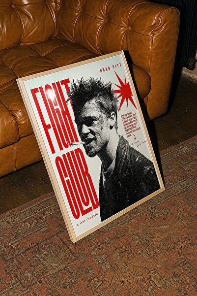 TabloRosa Ahşap Çerçeveli Modern Dekoratif Poster Tablo – Fight Club v3 | Fil...