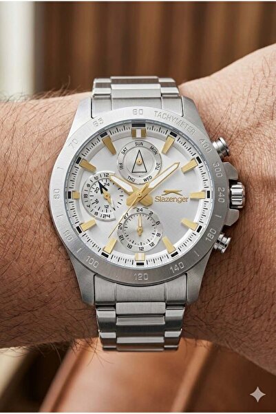 Slazenger Modern Design Men's Wristwatch |   44mm, Stainless Steel, Multifunc...