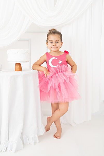 sara tasarım 23 nisan Pembe Kız Çocuk kıyafetleri - 29 Ekim Gösteri Elbiseler...