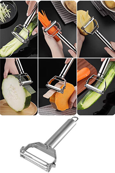 Privo Stainless Steel Julian Peeler Dual Function Vegetable Fruit Peeler Pota...