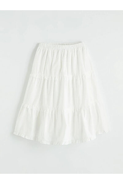 LC Waikiki Lcw Kids Ecru Elastic Waist Girls Skirt