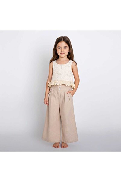 ministok Monica Kıç Çocuk Lace Piece Cropped Pants Set