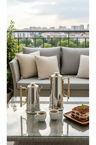 Generic Elegant design tea and coffee thermos set, 1 liter/600 ml