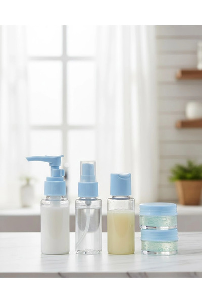 shopwave 5-Piece Travel Bottle Blue