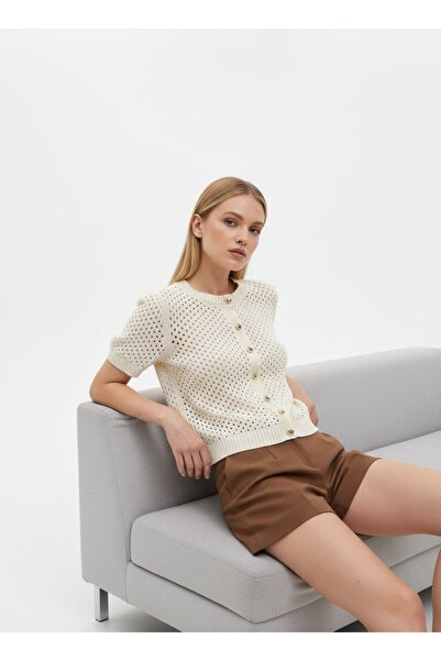 Noi Belis Crew Neck Short Sleeve Knitwear Cardigan Ss26Hi0003