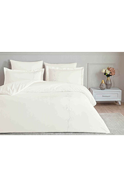 Linens White Collection Magnela Uc Cotton Embroidered Double Duvet Cover Set ...