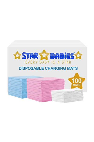 STAR BABiES حصيرة تغيير الحفاضات للاستخدام مرة واحدة - عبوة من 100 قطعة