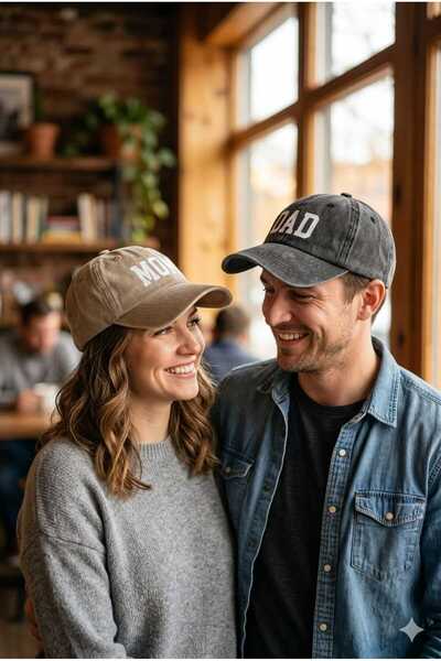 Betülce 2-Piece Mother and Father Combination Family Hat-Vintage Vintage Unis...