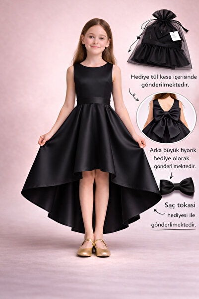 nsmkidslife Kız Çocuk Abiye Elbise – Asimetrik Kesim, Mezuniyet & Düğün Elbisesi
