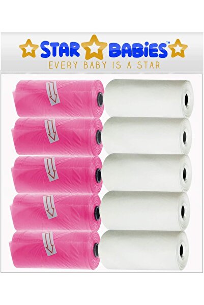 STAR BABiES حقيبة معطرة وردية/بيضاء، 10 قطع (150 كيسًا)، 22 × 32 سم - تشكيلة ...