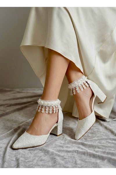 Felisya Butik Wedding Dress Lace and Special Evening Dress Shoes with Pearls ...