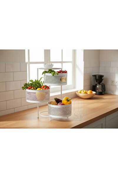 SAY HOME METAL 3 KATLI AÇILIR KAPANIR SEBZELİK (BEYAZ)