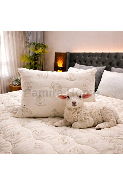 Pamira Home Doğal Yün Yastık | Ortopedik Boyun Destekli, Terletmeyen, Antiale...