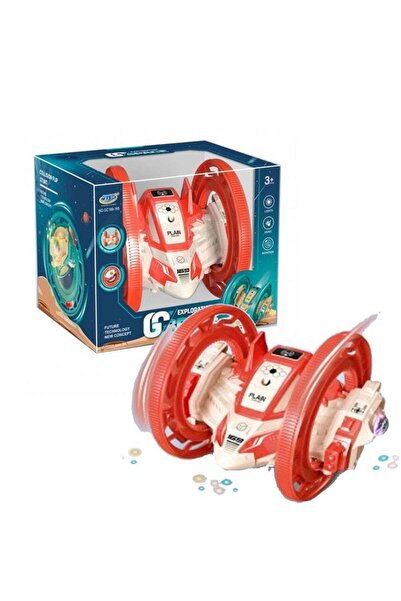 Rally Spaceship Shape Racing Car 360 Degree Rotation Flips with LED Lights an...