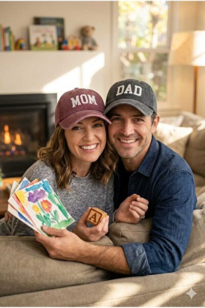 Betülce 2-Piece Mother and Father Combination Family Hat-Vintage Vintage Unis...