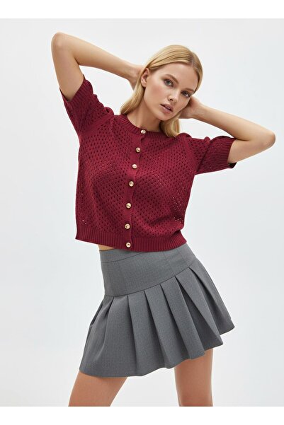 Noi Belis Crew Neck Short Sleeve Knitwear Cardigan Ss26Hi0003