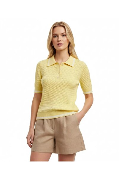 Park Karon Women's Polo Neck Hair Knit Patterned Knitwear Sweater 12175.Cpl