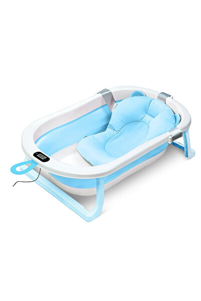 STAR BABiES حوض استحمام قابل للطي للأطفال مع ترمومتر ومجموعة سجادة استحمام - ...