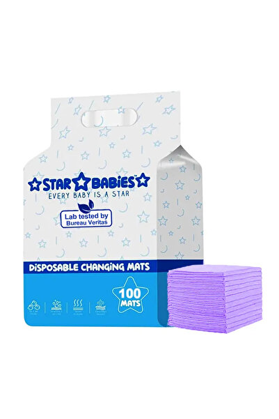 STAR BABiES عبوة من 100 حصيرة تغيير حفاضات للاستخدام مرة واحدة (45 × 60 سم) ك...