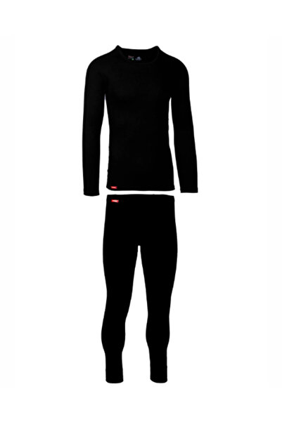 BSM Men's thermal pajama set, black color (thermal velvet)