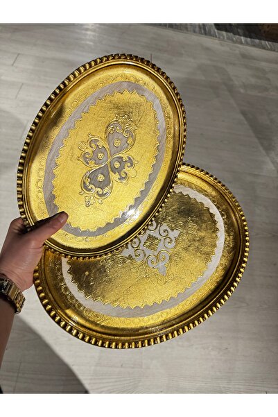 LM Esterhomedecor 2-Pack Original Italian Rosewood Tray for 2 and 4 People, L...