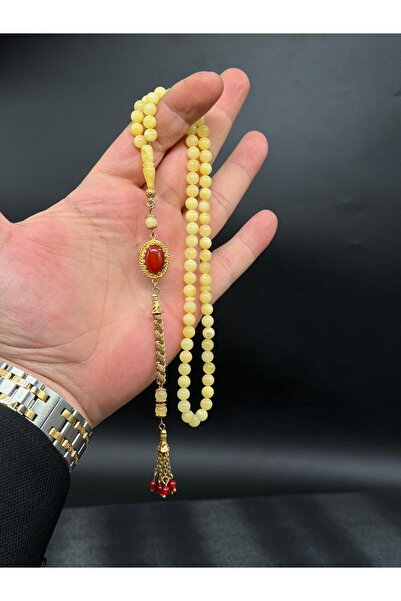 Tesbih-i Hazır Tesbihçilik Premium 99-Piece Rock Drop Amber Prayer Beads with...