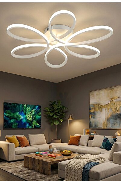 Ece Aydınlatma Luxor Beyaz Kasa 60 cm Plafonyer Ultra Power Beyaz Led Işıklı ...