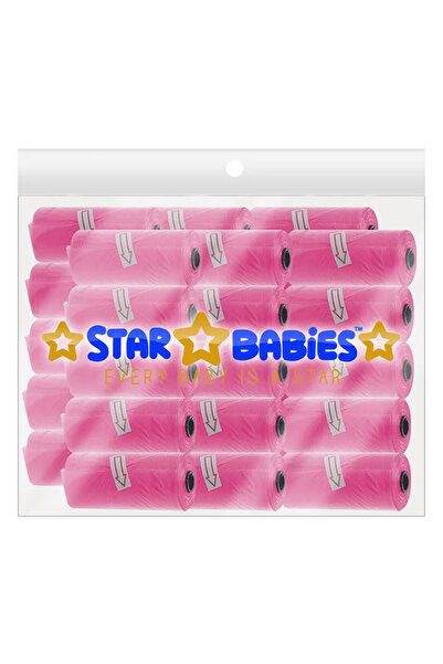 STAR BABiES عبوة حقيبة معطرة تحتوي على 30/450 كيسًا - وردي