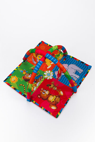Lui Baby Bebek Neşeli Hayvanlar Oyuncaklı Oyun Halısı Minderi Hediyelik 75x75 Cm