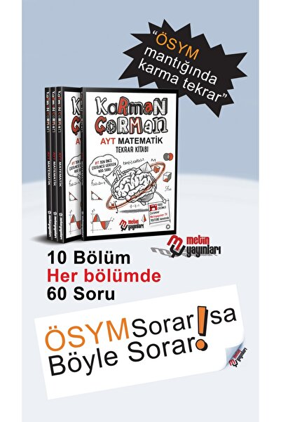 Metin Yayınları KaRMaN ÇoRMan AYT Matematik Tekrar Kitabı