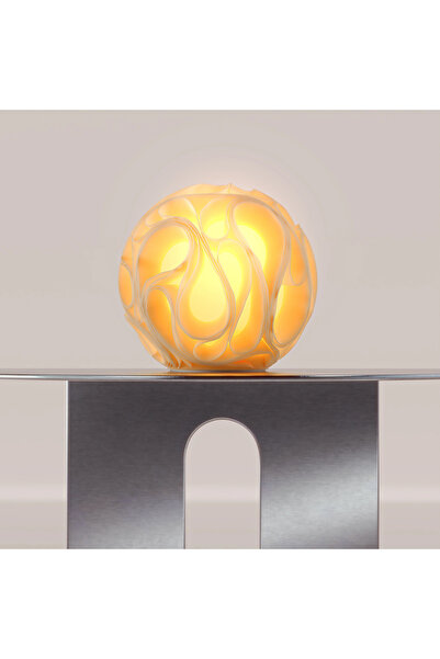 BEÇEK STORE Yer Çekimi Dekoratif Masa Lambası Beyaz Japandi Organik Form Mode...