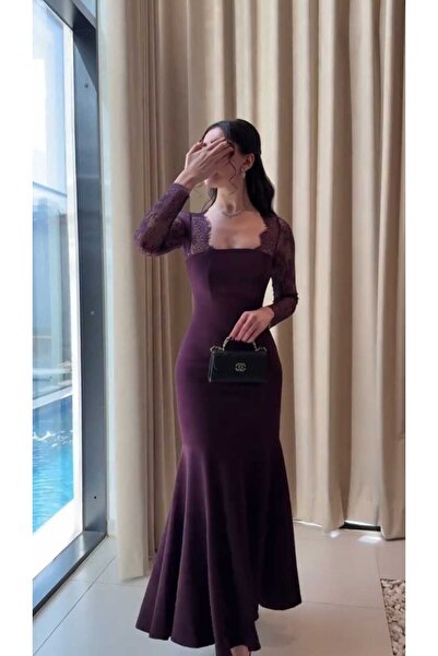 GORI FASHION Elegant long dress with Lace sleeves