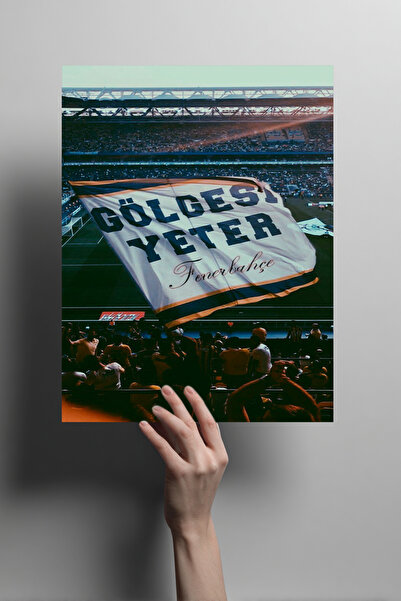 Metalino Sarı Lacivert "Gölgesi Yeter" Stadyum Taraftar Bayrak Metal Poster –...