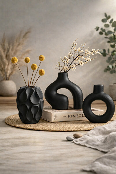rufhomedesign 15 Cm 3 LÜ SET İskandinav Tarzı Bohem Vazo Pinterest Pampas Vaz...